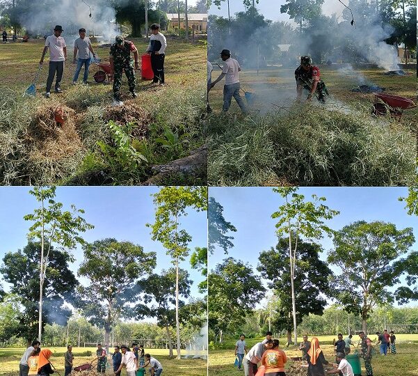 Korami 01/AK Gotong Royong bersama dengan Pemerintah Desa kebun Labuhan Haji