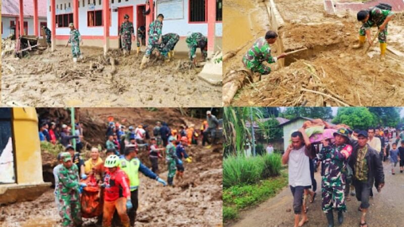 Korem 023/KS Terjunkan Pasukan Bantu Evakuasi Korban Banjir dan Tanah Longsor