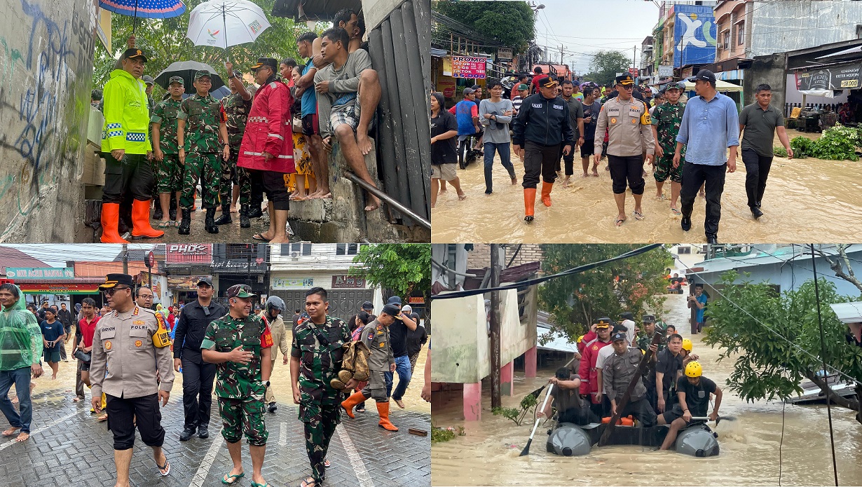 Banjir, Dandim 0201/Medan Bersama Forkopimda Tinjau Langsung Ke Lokasi