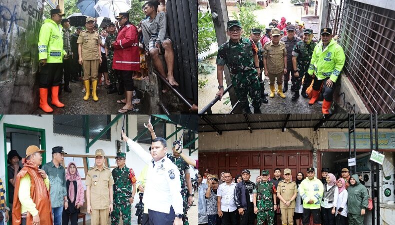 Pangdam I/BB Bersama Forkopimda Sumut Meninjau TPS dan Rumah Warga yang terdampak Banjir