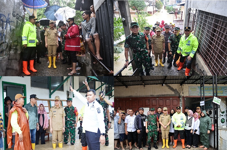 Pangdam I/BB Bersama Forkopimda Sumut Meninjau TPS dan Rumah Warga yang terdampak Banjir