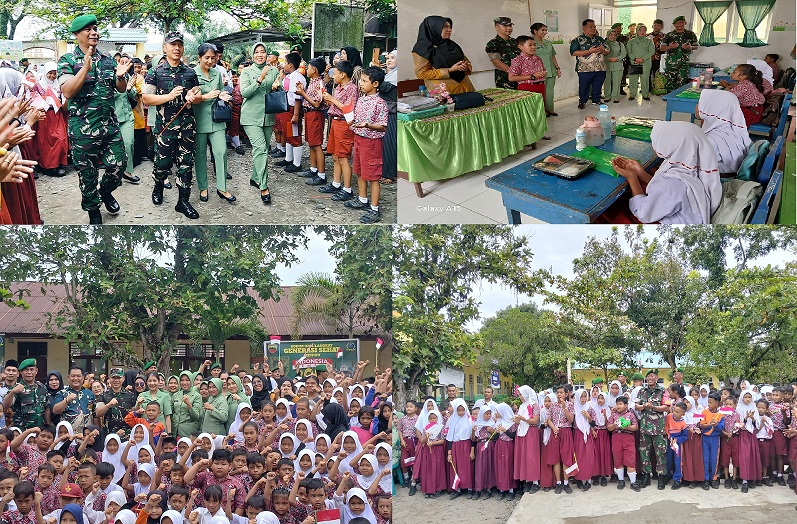 Kodim 0203/Langkat Tingkatkan Gizi Anak Sekolah dan Kurangi Angka Stunting Menuju Generasi Emas 2045