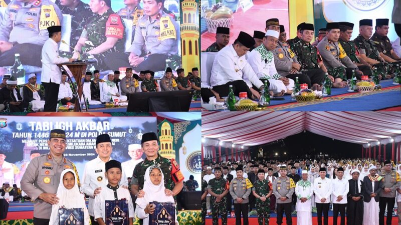 Pangdam I/BB Hadiri Tabligh Akbar Dalam Rangka Cooling System Pemilukada Damai 2024 Di Polda Sumut