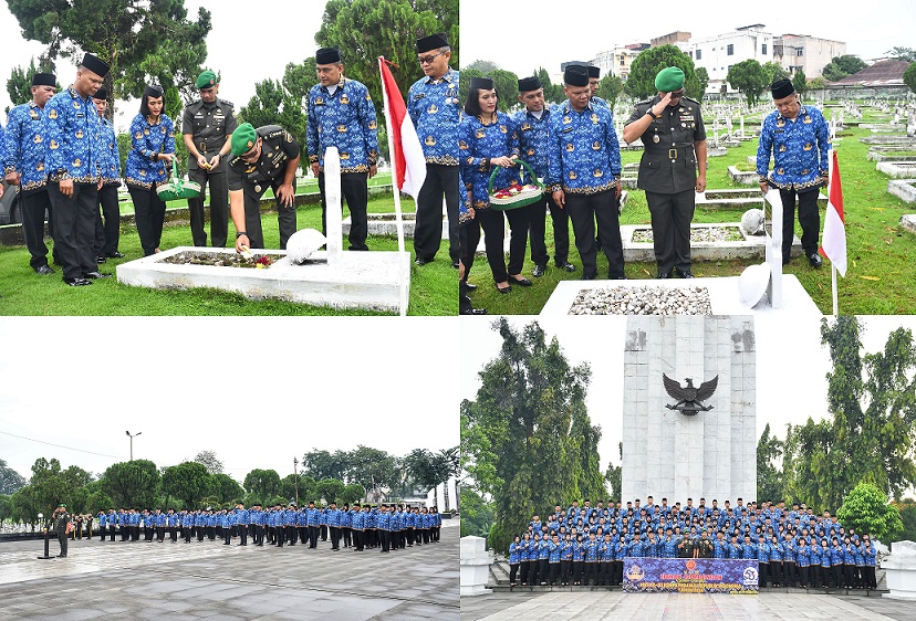 Peringati HUT Ke 53 Korpri, Korpri Unit TNI Wilayah Medan Laksanakan Ziarah