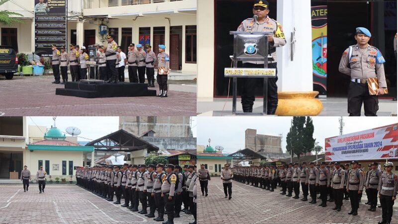 Polres Tanah Karo Gelar Apel Pergeseran Pasukan Pengamanan TPS Operasi Mantap Praja Toba 2024