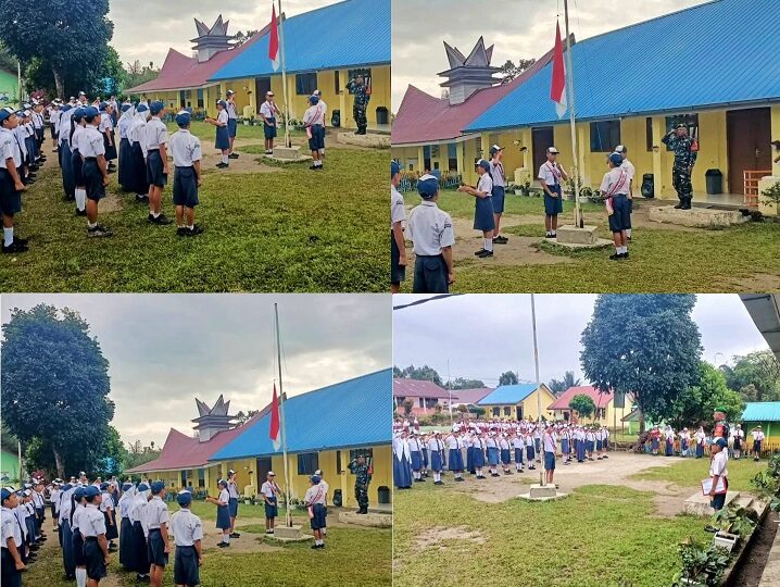 Babinsa Koramil 07/Salak Ajak SMPN 1 Pardomuan Ajak Tanamkan Nilai Kebangsaan dan Kedisiplinan Sejak Dini