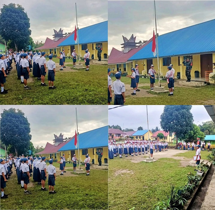 Babinsa Koramil 07/Salak Ajak SMPN 1 Pardomuan Ajak Tanamkan Nilai Kebangsaan dan Kedisiplinan Sejak Dini