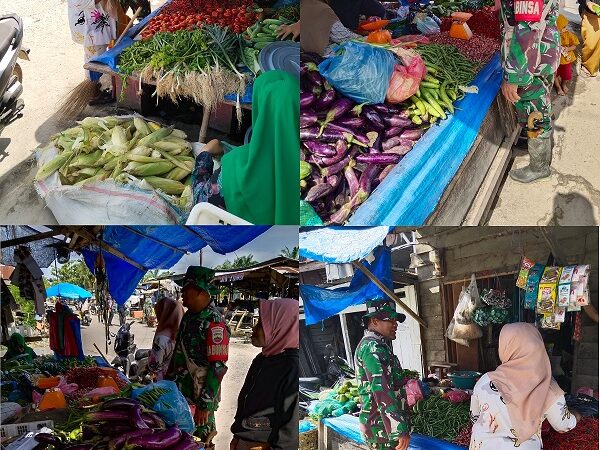 Babinsa Pantau Harga Sembako di Pasar Labuhanbilik Kec Panai Tengah, Labuhanbatu