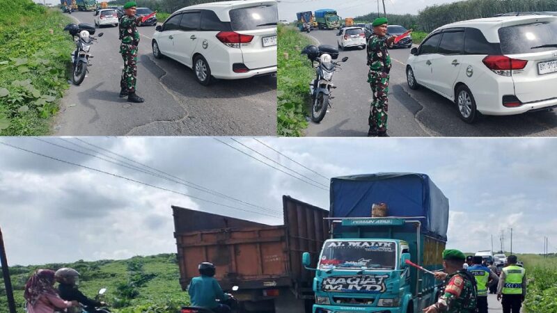 Babinsa Koramil 13/AN Bantu Amankan Lokasi Kecelakaan Lalu Lintas