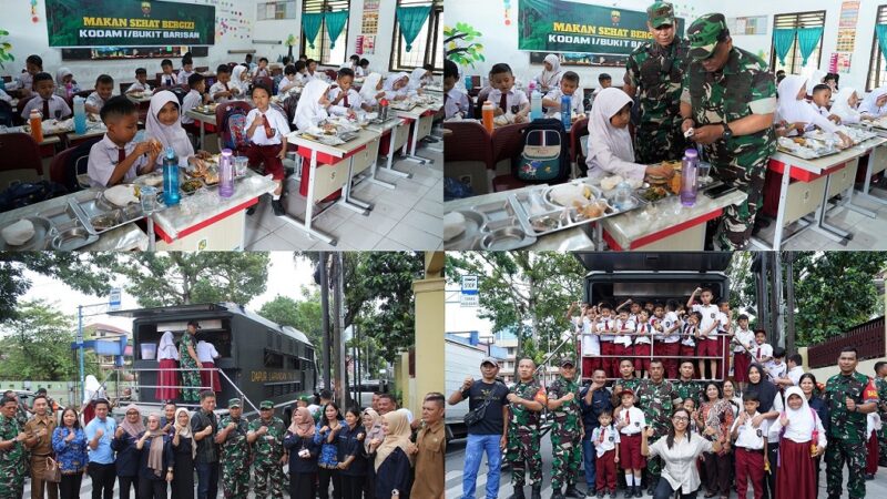 Kodam I/BB Gelar Program Makan Bergizi di SDN Petisah Hulu