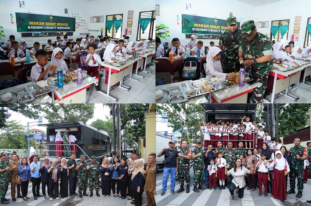 Kodam I/BB Gelar Program Makan Bergizi di SDN Petisah Hulu