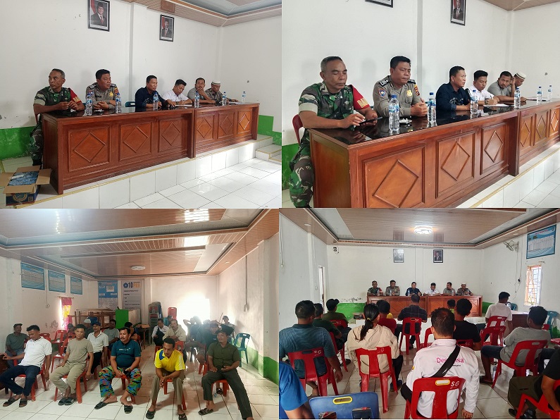 Menjadi Perhatian Serius, Babinsa Koramil 03/SB Musyawarah Pencurian Kelapa Sawit Di Kantor Desa Sei Sanggul
