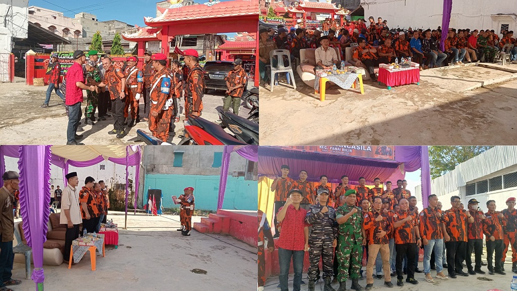 Koramil 03/SB Bati Tuud Menghadiri Pelantikan Ketua PAC Pemuda Pancasila Kecamatan Panai Hilir