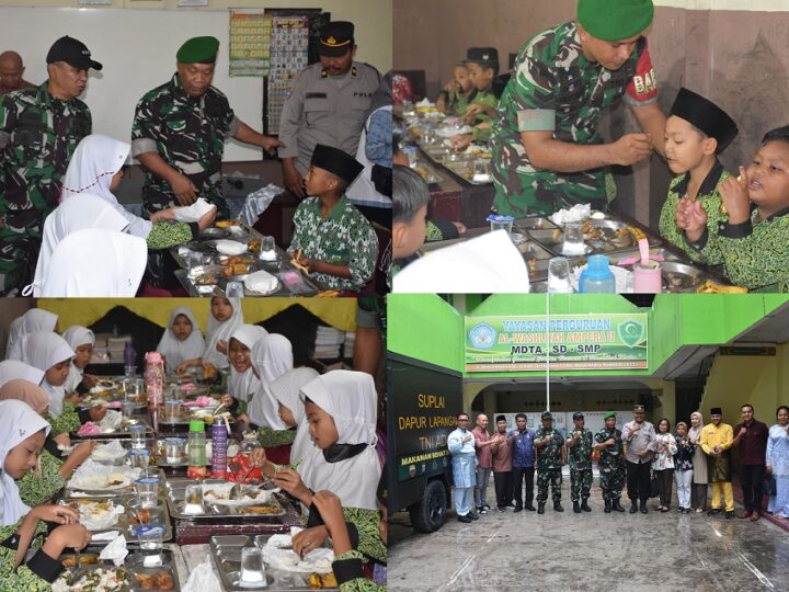 Kodam I/BB Gelar Program Pemberian Makan Sehat untuk Siswa Al-Washliyah Ampera II Medan