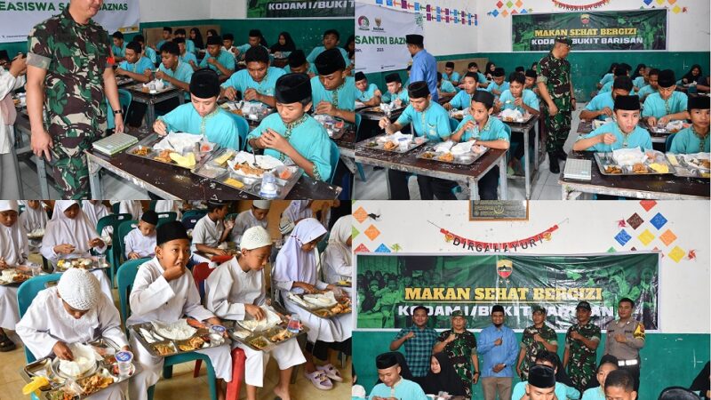 Kodam I/BB Laksanakan Program Makan Sehat Bergizi di Pesantren Ta’dib Al-Syakirin