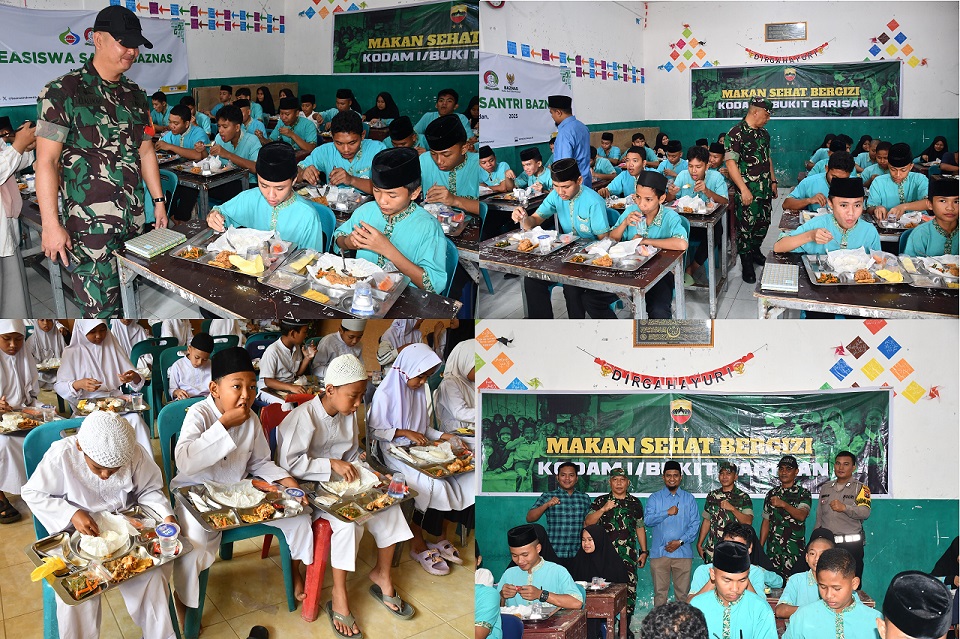 Kodam I/BB Laksanakan Program Makan Sehat Bergizi di Pesantren Ta’dib Al-Syakirin