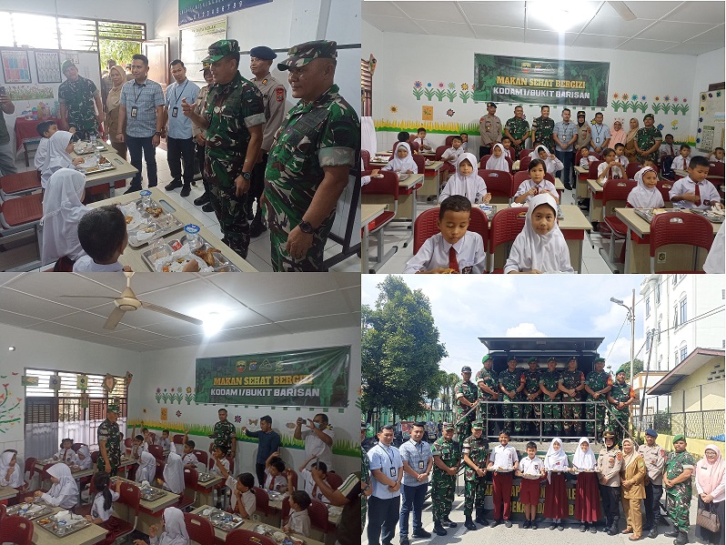 Tingkatkan Kesadaran Gizi Seimbang di Kalangan Siswa, Kodam I/BB Gelar Program Makan Sehat Bergizi di SDN 060820