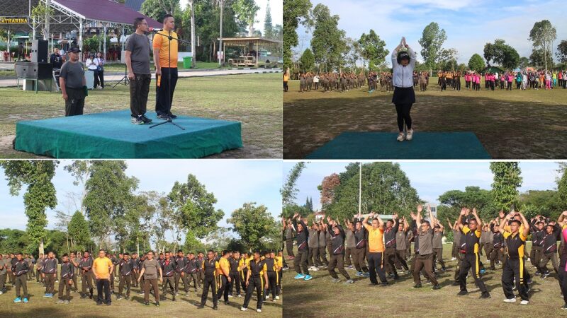 Kodim 0206/Dairi Bersama Polres Dairi Gelar Olahraga Bersama untuk Tingkatkan Sinergitas