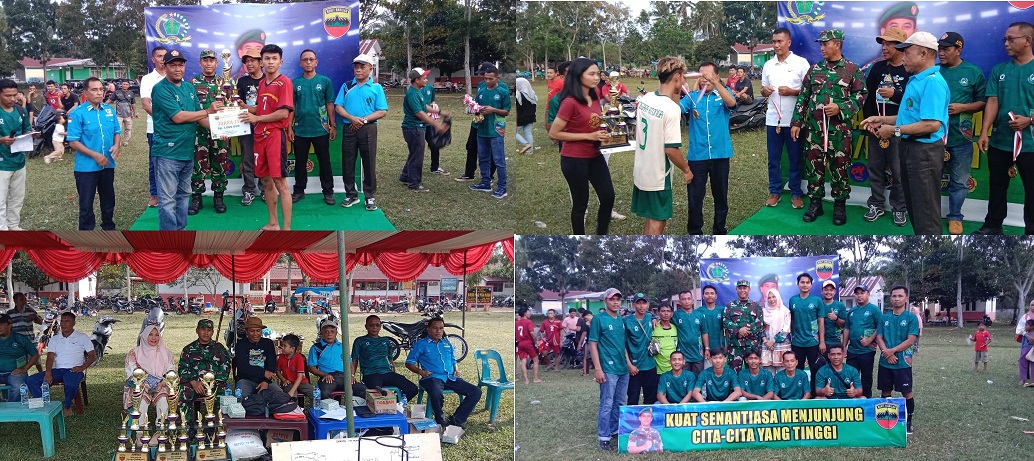 Danramil 06/MB Mayor Inf Kurniawan Edi Saputra Tutup Turnamen Bola Kaki Mini Soccer di Marbau