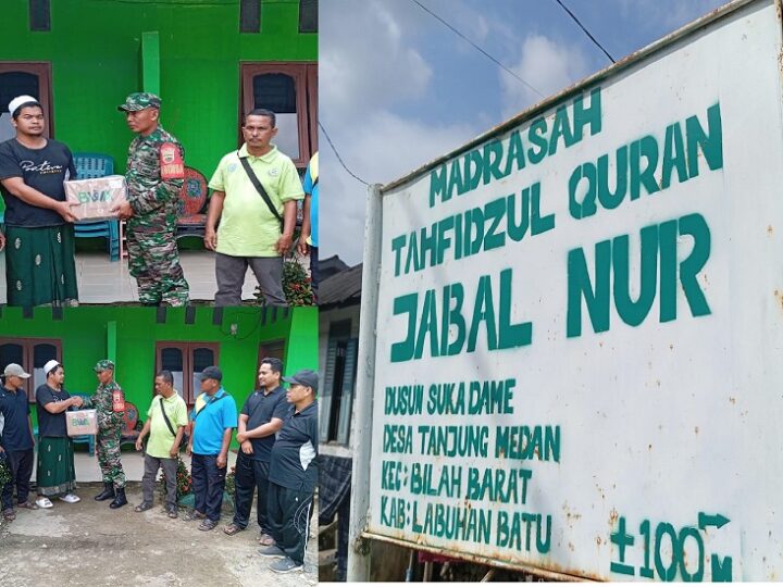 Kodim 0209/Labuhanbatu Bantu Salurkan Bantuan Al-Qur’an di Sekolah Tahfidz Jabal Nur