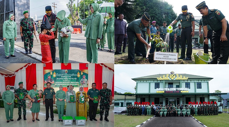 Pangdam I/BB dan Ketua Persit KCK PD I/BB Safari Ramadhan di Yonzipur I/DD