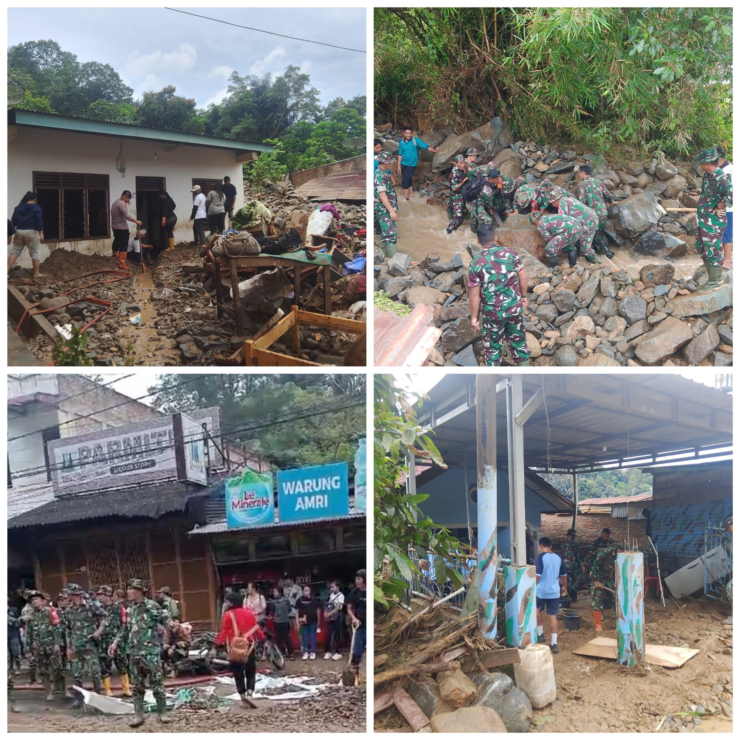 Korem 022/PT, Kodim 0207, dan Forkopimda Simalungun Sigap Bantu Evakuasi dan Normalisasi Banjir di Parapat