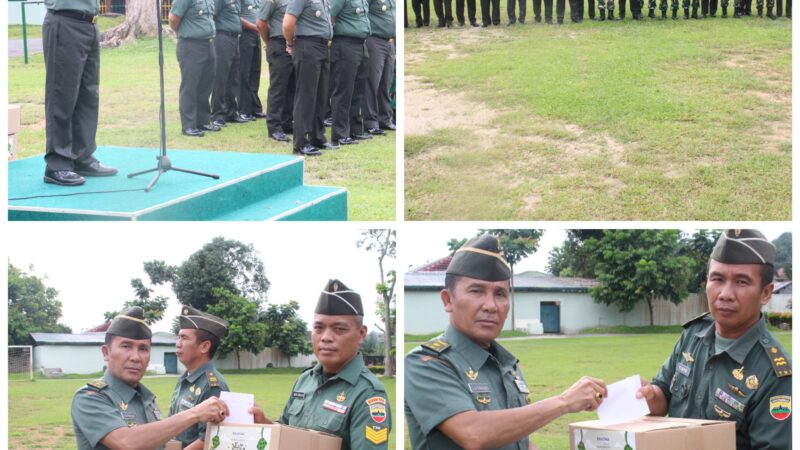 Kodim 0209/Labuhanbatu Bagikan Bingkisan Lebaran dan THR kepada Personel dan PNS