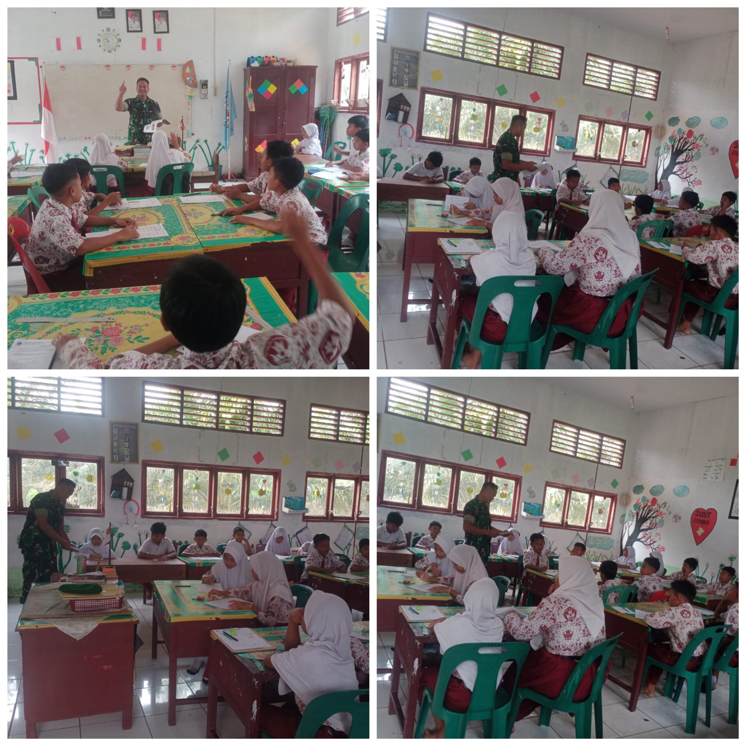Babinsa Koramil 12/LP Berikan Wawasan Kebangsaan kepada Siswa SDN 17 Langga Payung