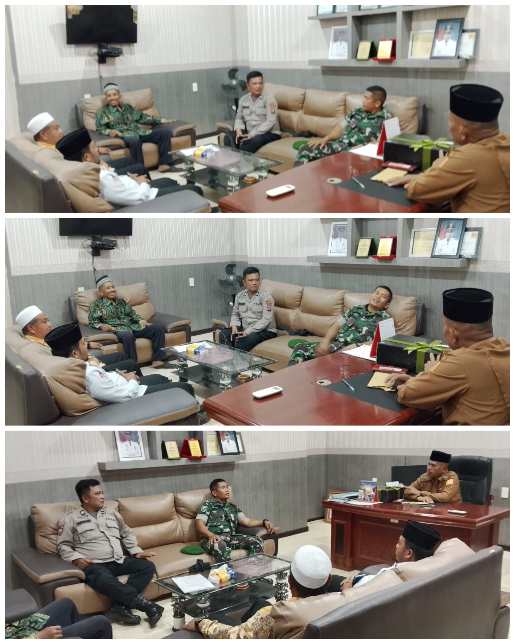 Danramil 12/LP Hadiri Rapat Koordinasi Persiapan Sholat Idul Fitri dan Pengamanan Malam Takbiran di Sungai Kana