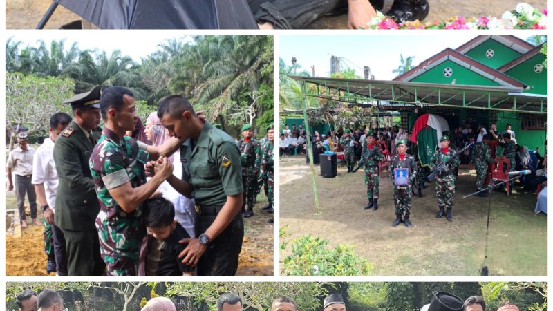 Dandim 0209/Labuhanbatu Hadiri Pemakaman Almarhum Serka Doni Baslian Dengan Upacara Militer