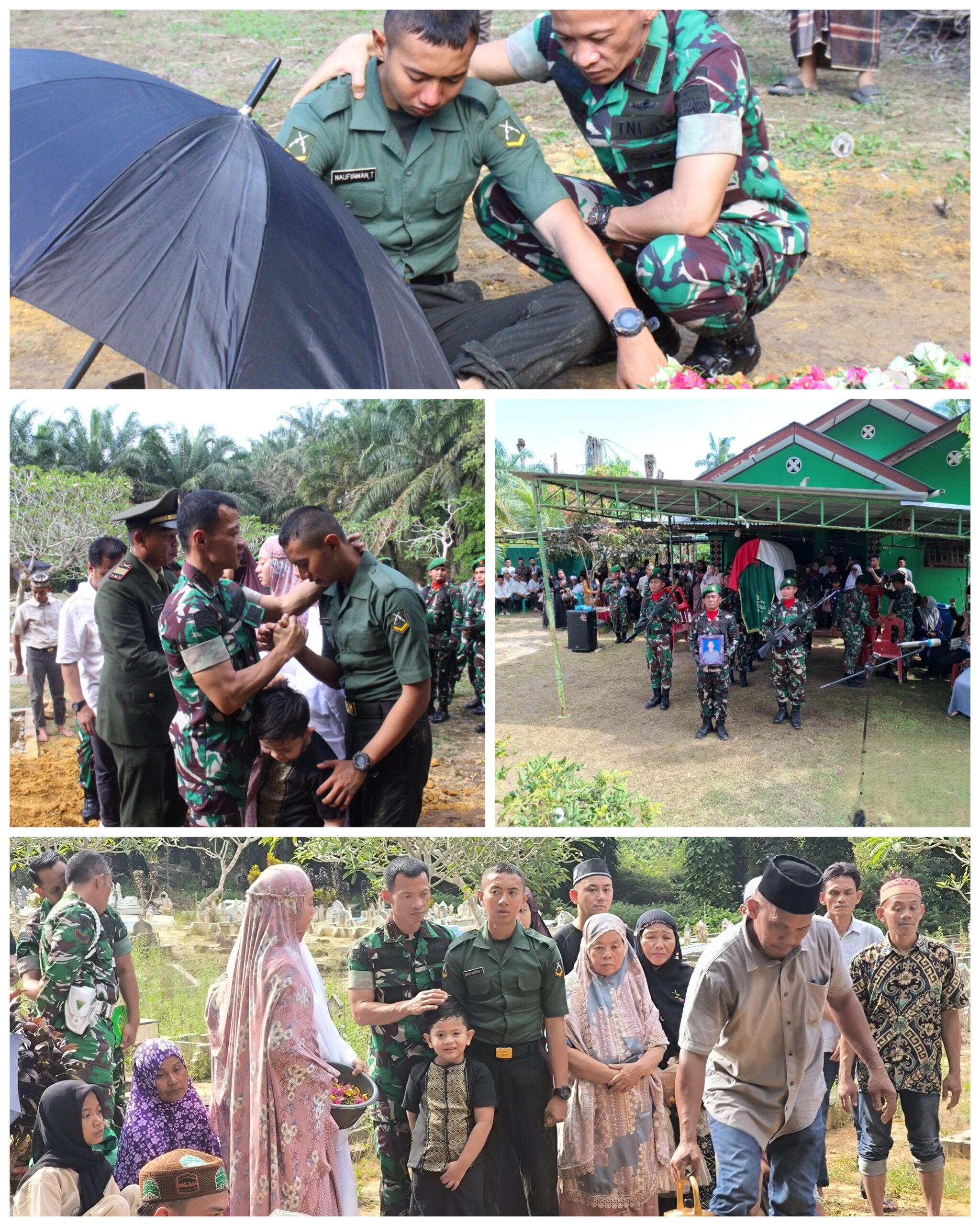 Dandim 0209/Labuhanbatu Hadiri Pemakaman Almarhum Serka Doni Baslian Dengan Upacara Militer