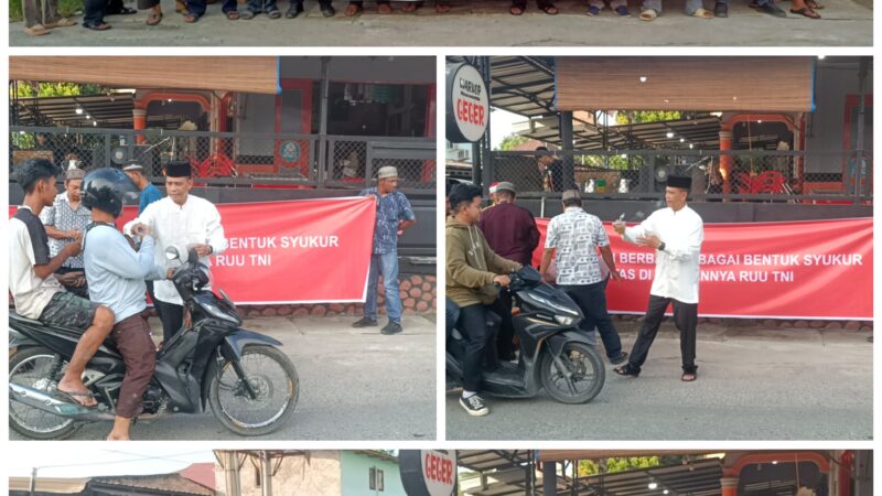 Koramil 11/KP Bersama Ormas FKPPI, PP Dan Grib Berbagi Takjil Atas di Sahkannya Revisi UU TNI