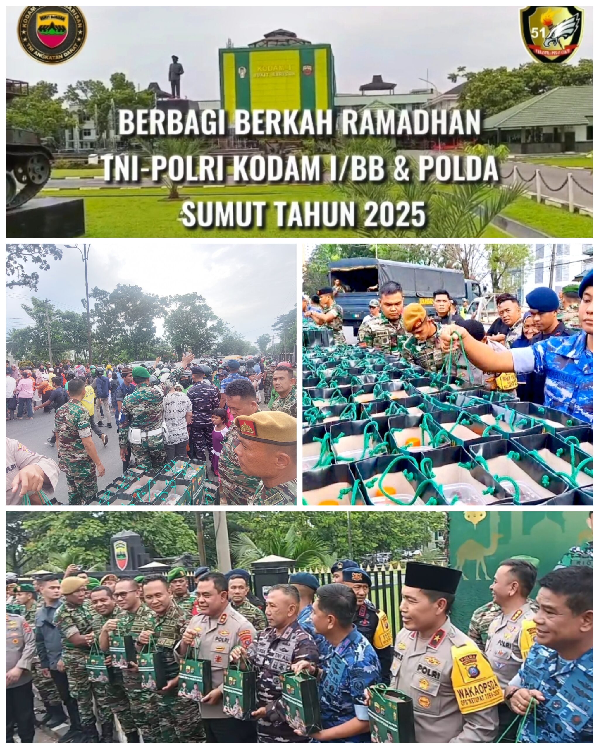 Pangdam I/BB dan Kapolda Sumut Gelar “TNI-POLRI Berbagi Berkah Ramadan”