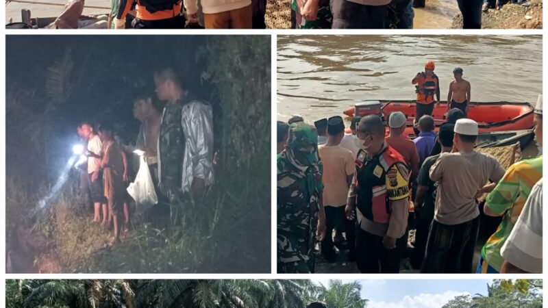 Babinsa Koramil 11/KP Bantu Pencarian Korban Tenggelam di Sungai Lobu Labusel*