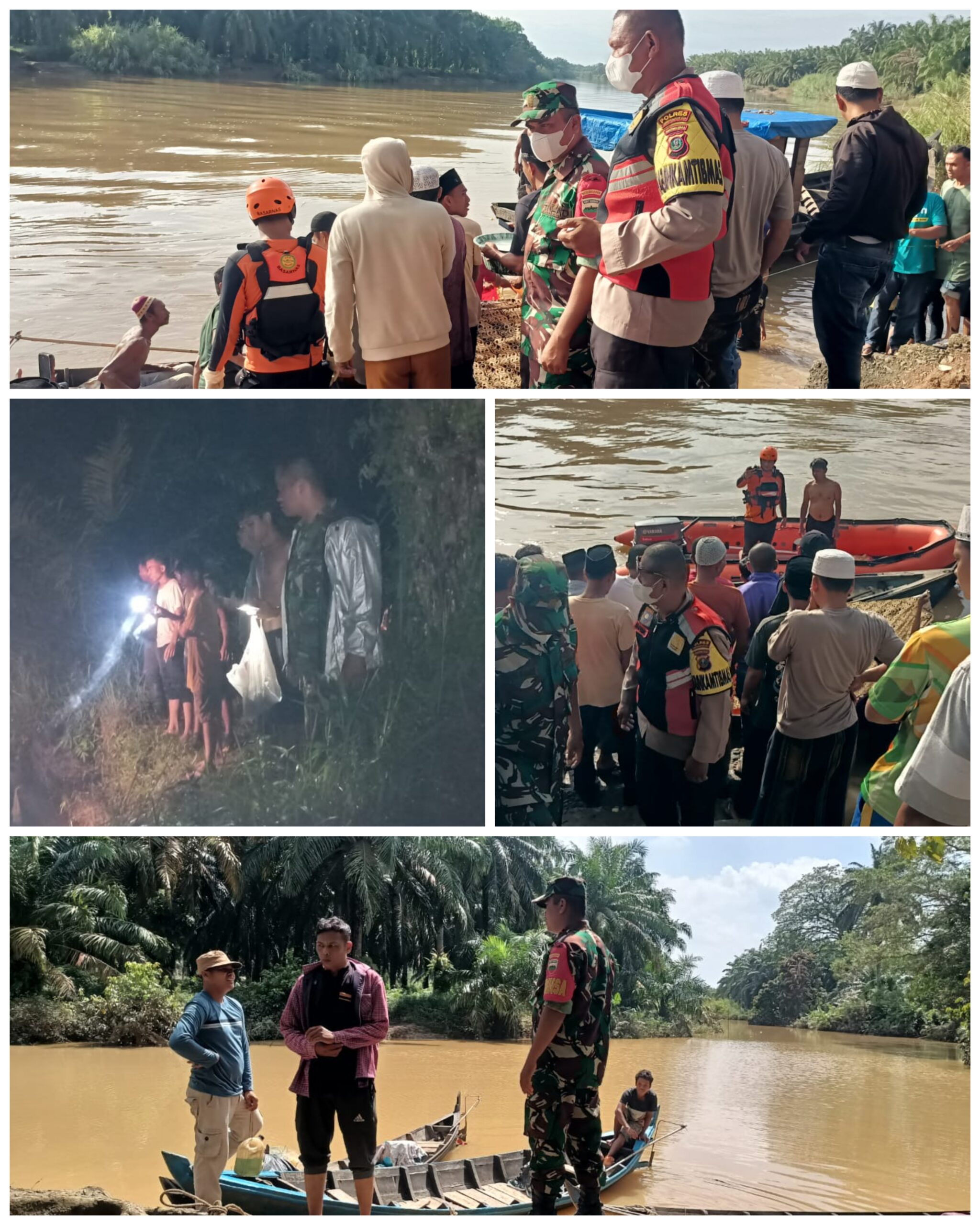 Babinsa Koramil 11/KP Bantu Pencarian Korban Tenggelam di Sungai Lobu Labusel*