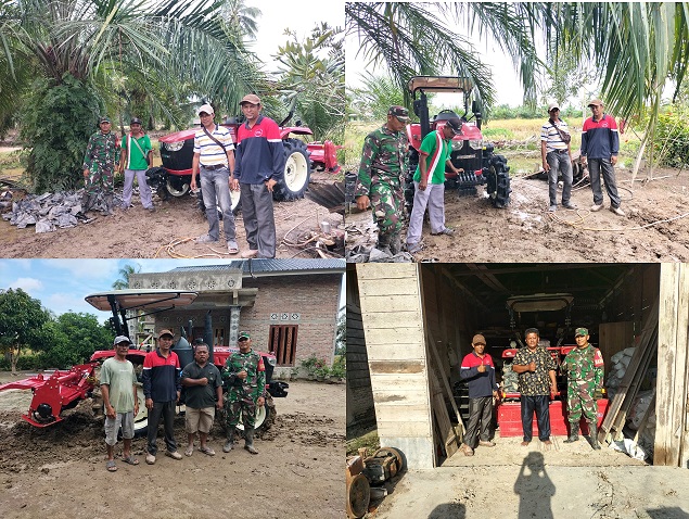 Babinsa Koramil 03/SB Dampingi Penyerahan Mesin Pertanian Kepada Brigade Poktan di Sei Penggantungan