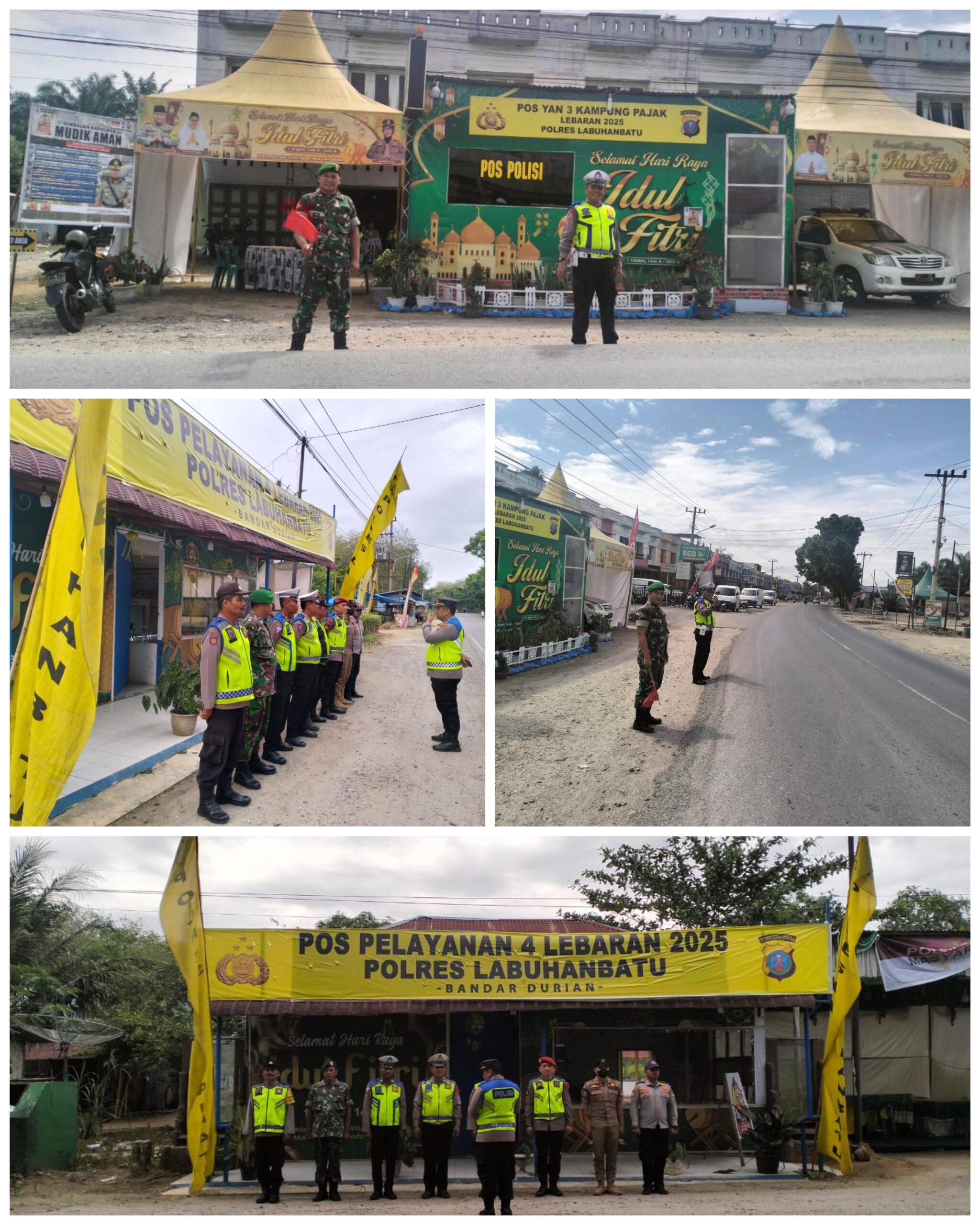 Sinergitas TNI-Polri, Kodim 0209/LB Kerahkan Personel Bantu Pengamanan Pos Pelayanan Arus Balik Idul Fitri