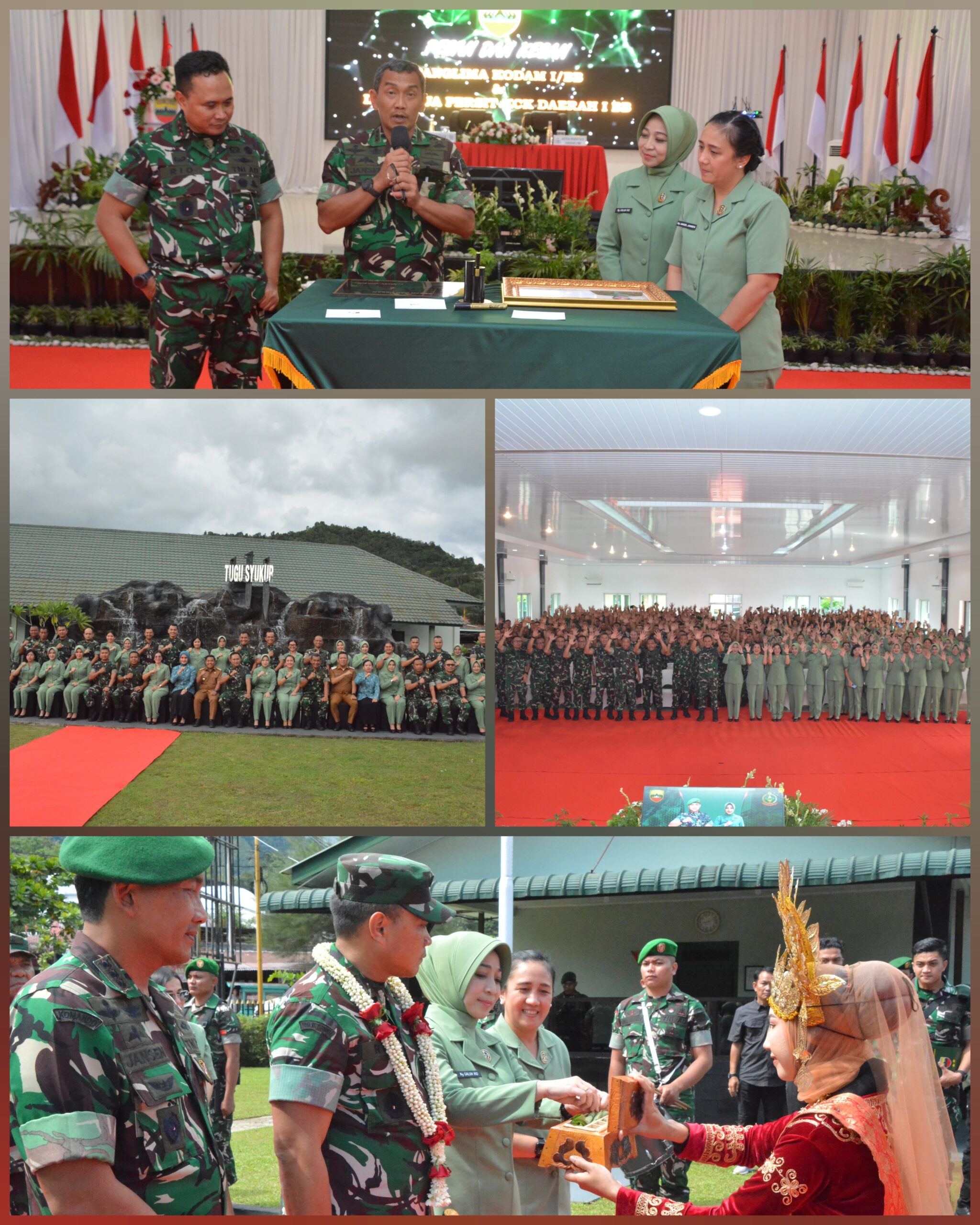 Pangdam I/BB didampingi Ketua Persit laksanakan Kunker Makorem 023/KS