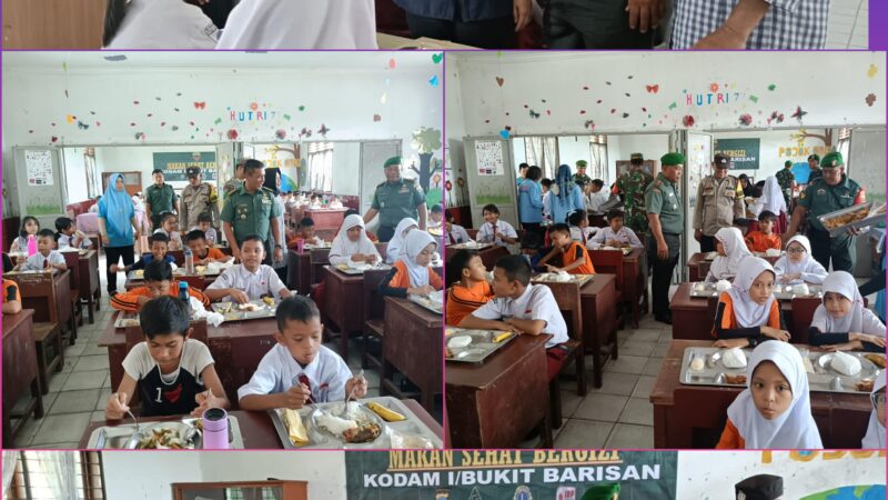 Kodam I/BB Terus Lakukan Program Makan Sehat Bergizi Kepada Anak – Anak Sekolah