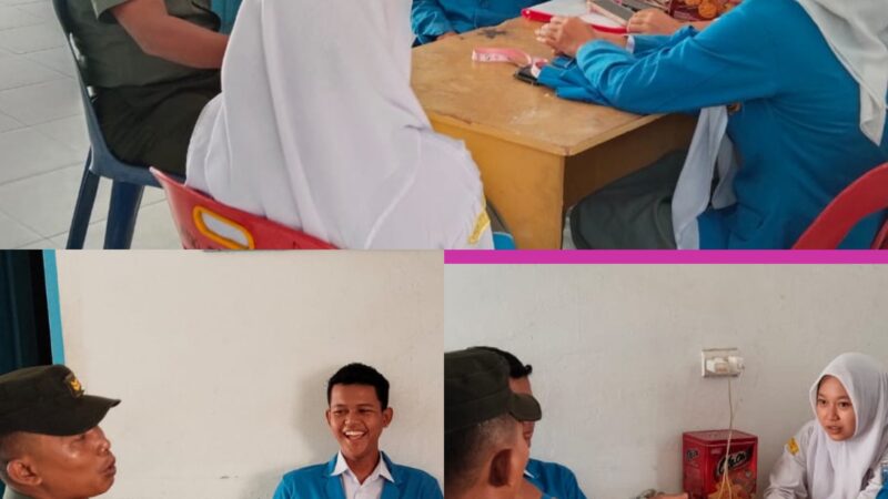 Babinsa Koramil 09/NL Dorong Semangat Belajar Siswa SMK Saat PKL di Kantor Desa Sei Kasih