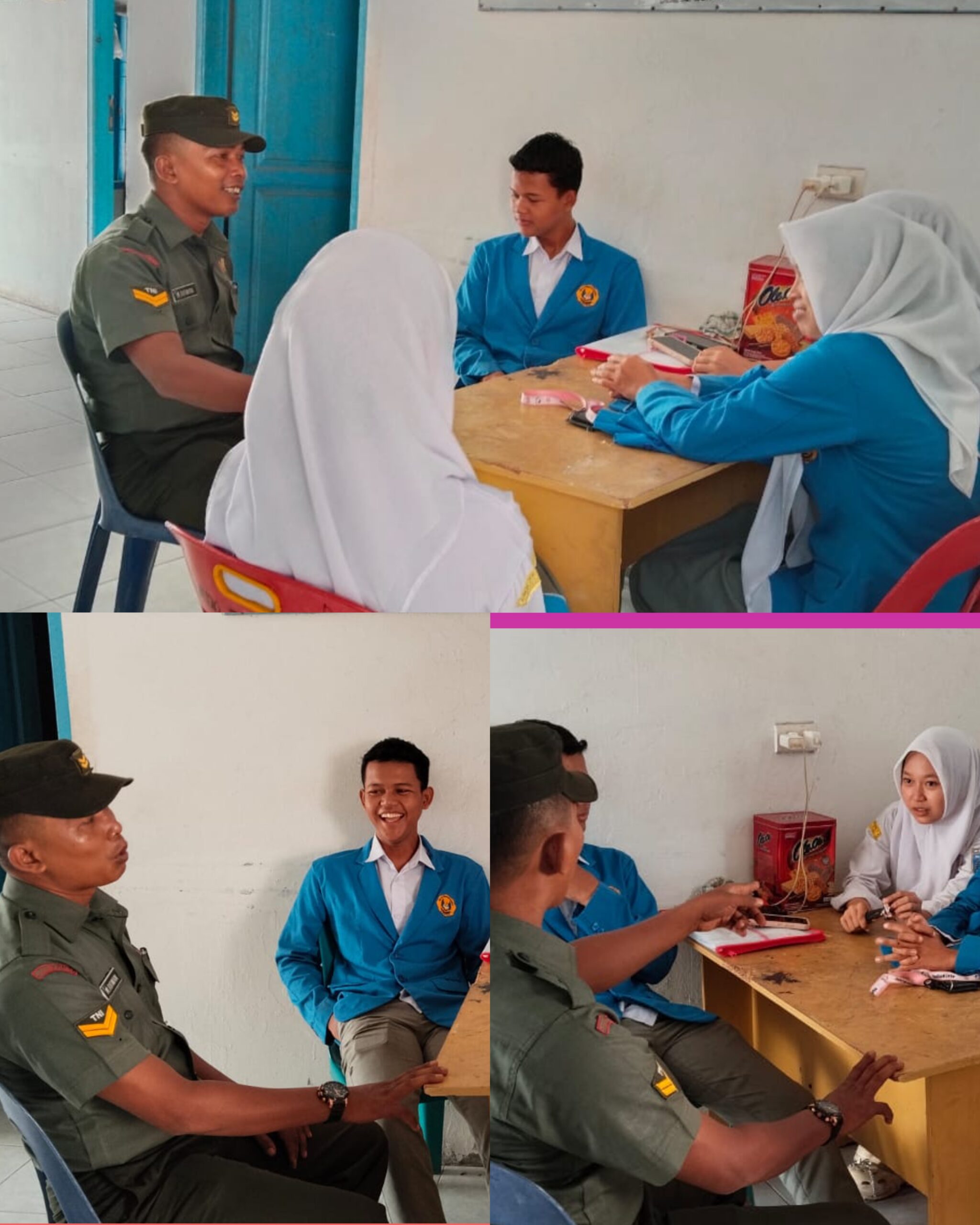 Babinsa Koramil 09/NL Dorong Semangat Belajar Siswa SMK Saat PKL di Kantor Desa Sei Kasih