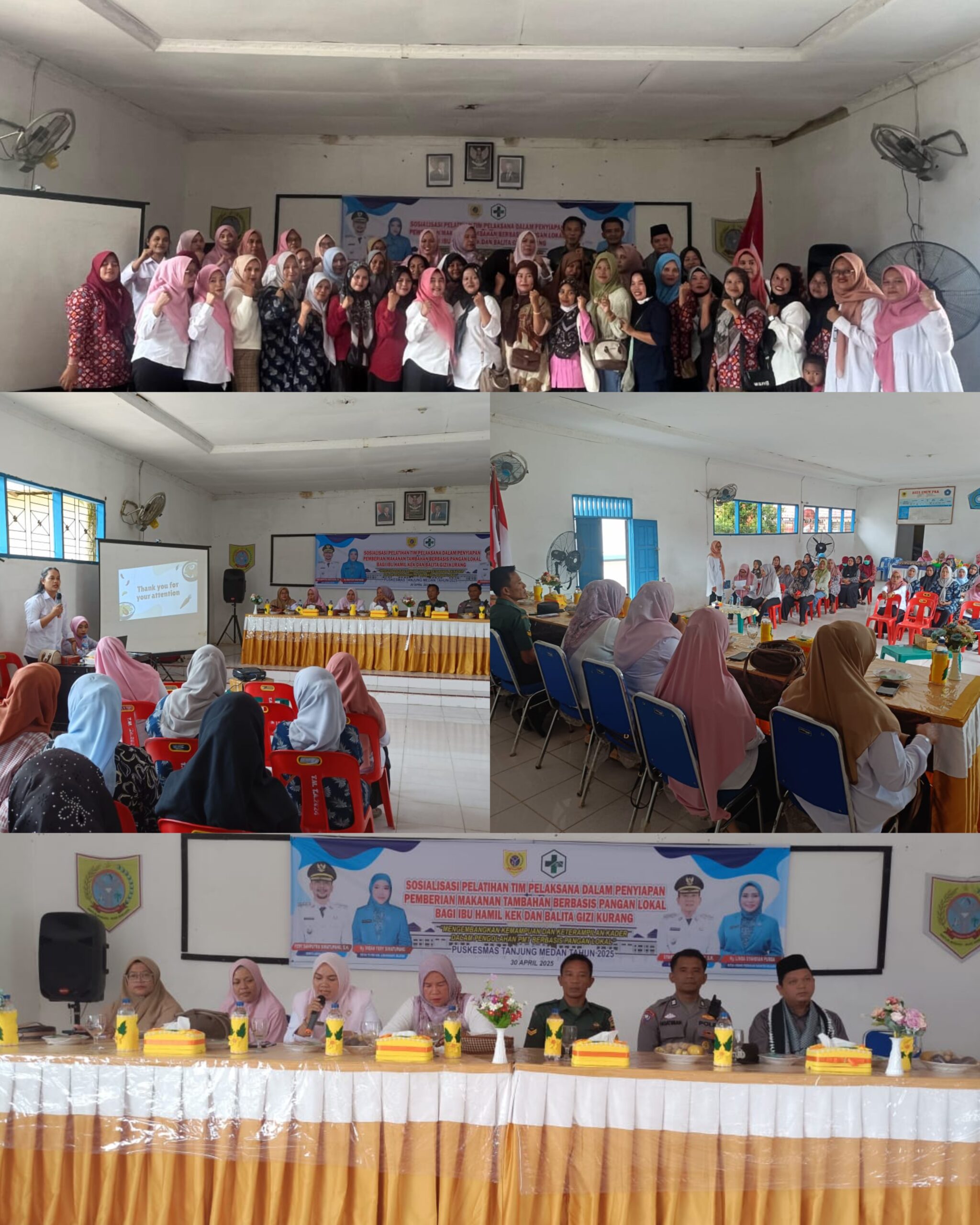 Babinsa Koramil 10/Tanjung Medan Menghadiri Sosialisasi Dalam Pemberian Makan Tambahan (PMT) Lokal Balita Kurang Gizi