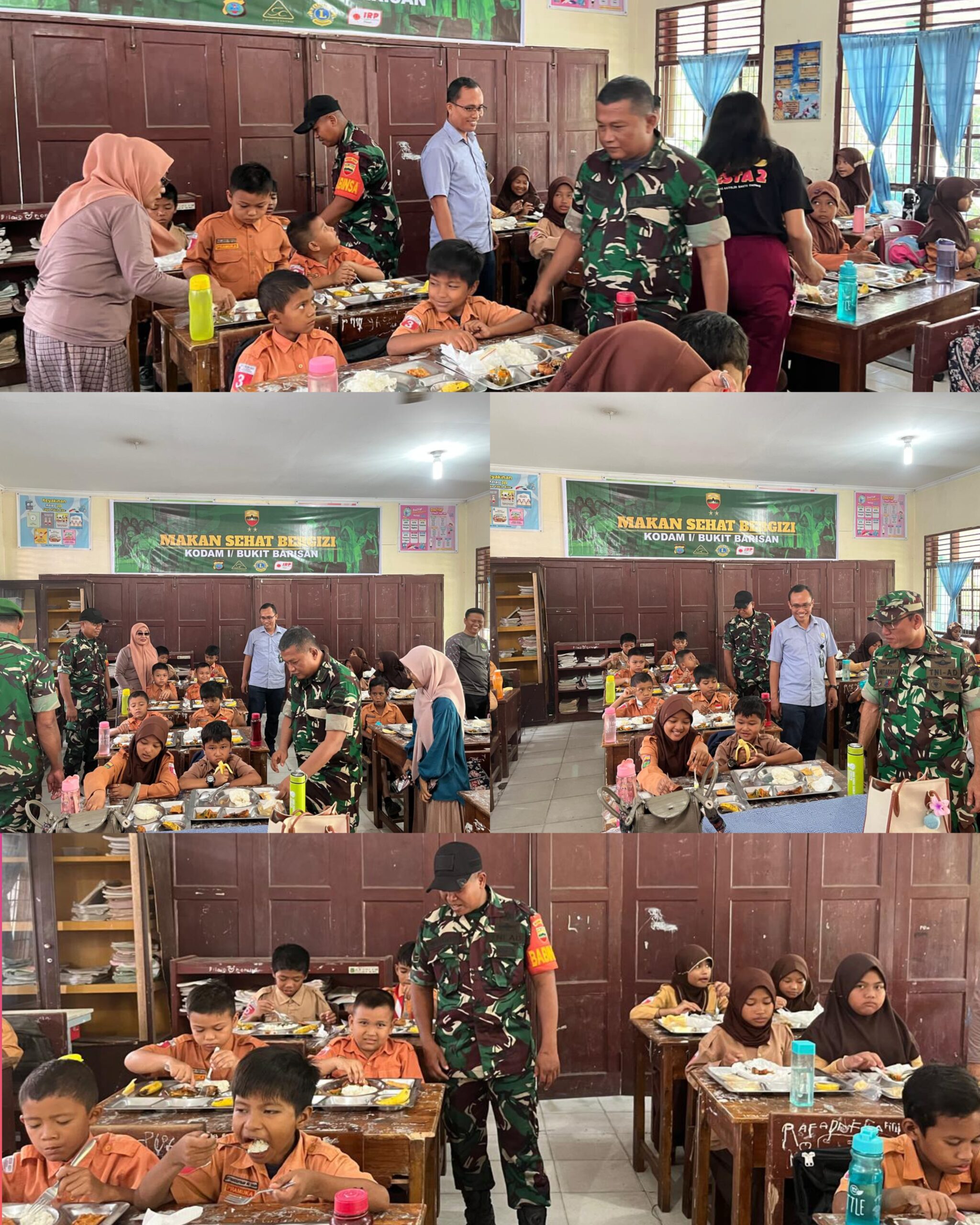 Pola Hidup Sehat untuk Anak, Kodam I/BB Gelar Makan Sehat Bergizi di SDN 065011 Medan Selayang