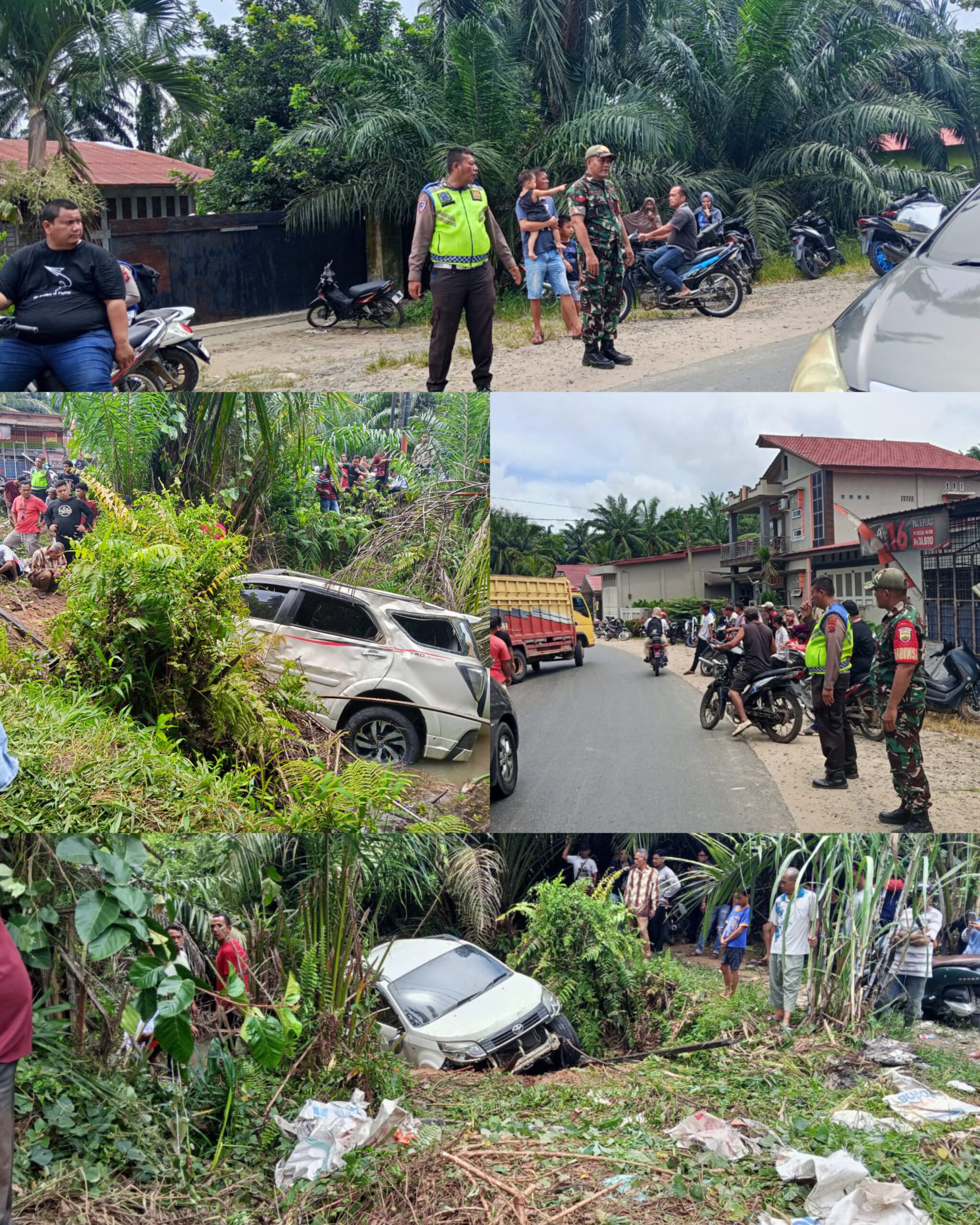 Babinsa Koramil 12/LP Bantu Korban Kecelakaan Tunggal di Jalan Lintas Sumatera