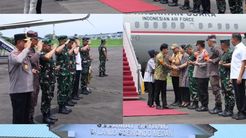 Wapres RI Gibran Rakabuming Raka Tiba di Medan, Disambut Pangdam I/BB dan Forkopimda Sumut