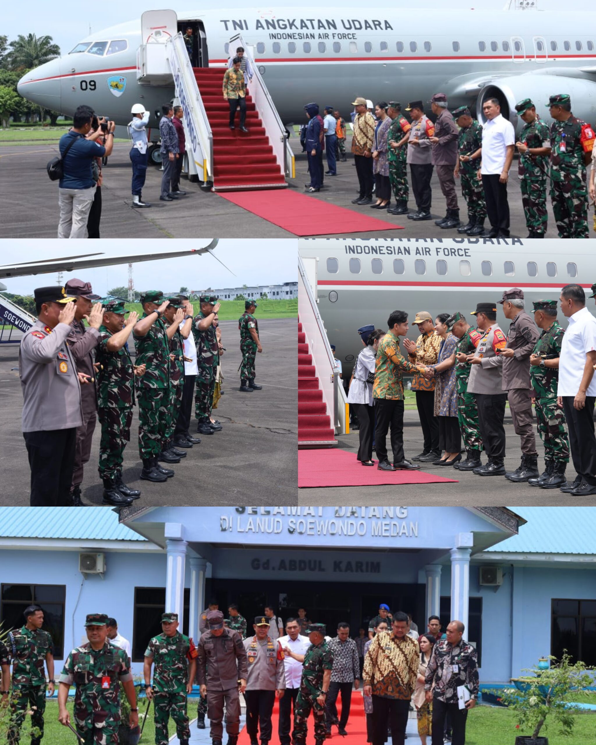 Wapres RI Gibran Rakabuming Raka Tiba di Medan, Disambut Pangdam I/BB dan Forkopimda Sumut